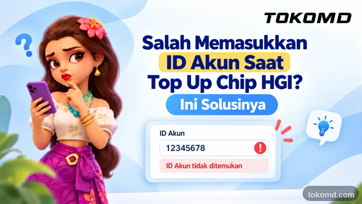 Salah masukkan id saat top up hgi